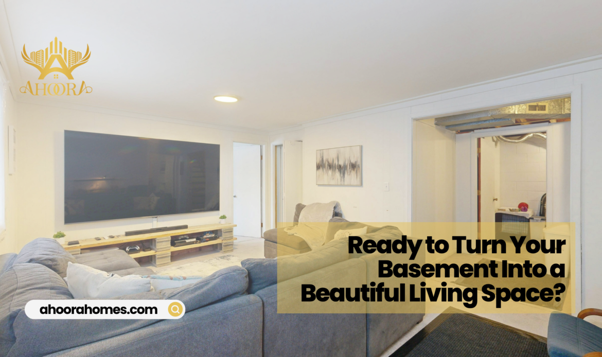 finished 1000 sq ft basement renovation creating a modern living space