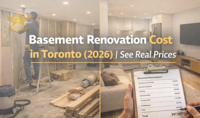 before and after basement renovation project in a Toronto home