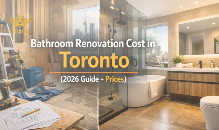 modern bathroom renovation in a Toronto home showing typical renovation results