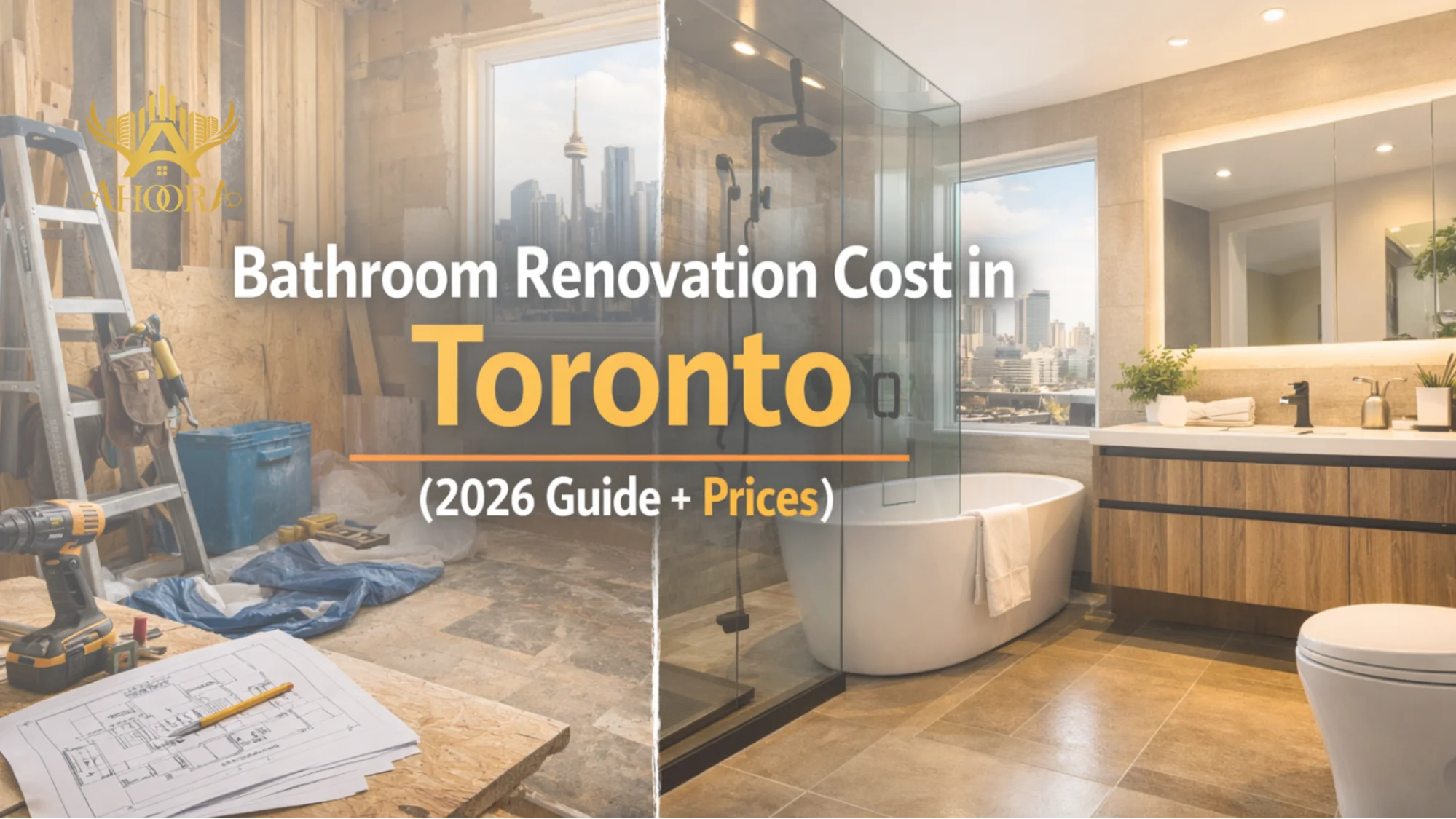 modern bathroom renovation in a Toronto home showing typical renovation results