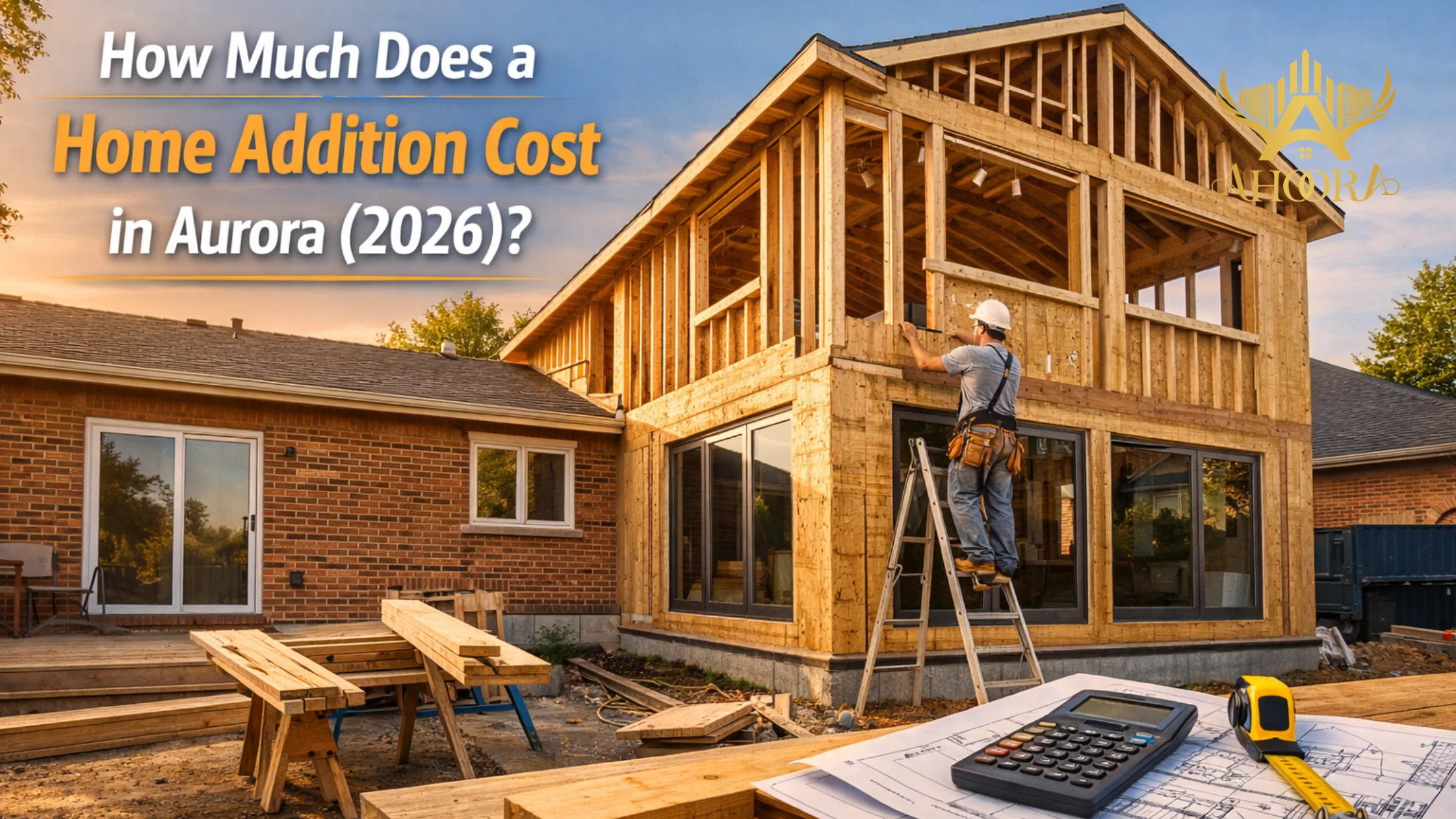 new home addition built onto a house in Aurora creating additional living space