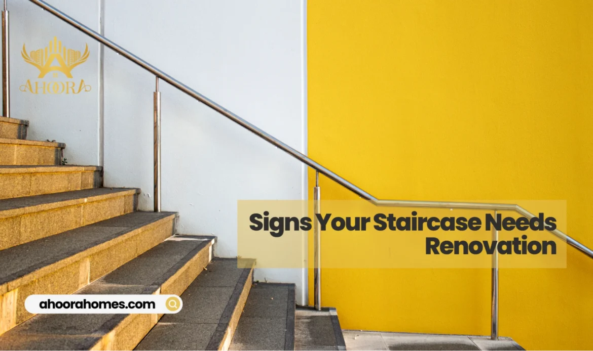 worn hardwood staircase in a Toronto home showing signs it needs renovation