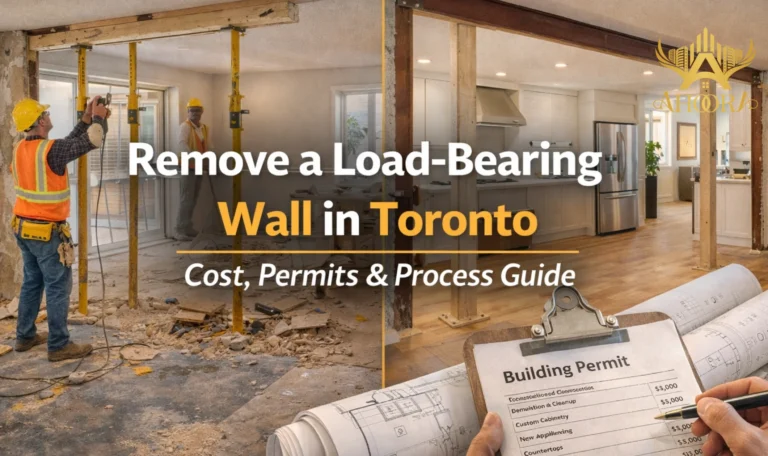 contractors removing a load bearing wall during a home renovation in Toronto