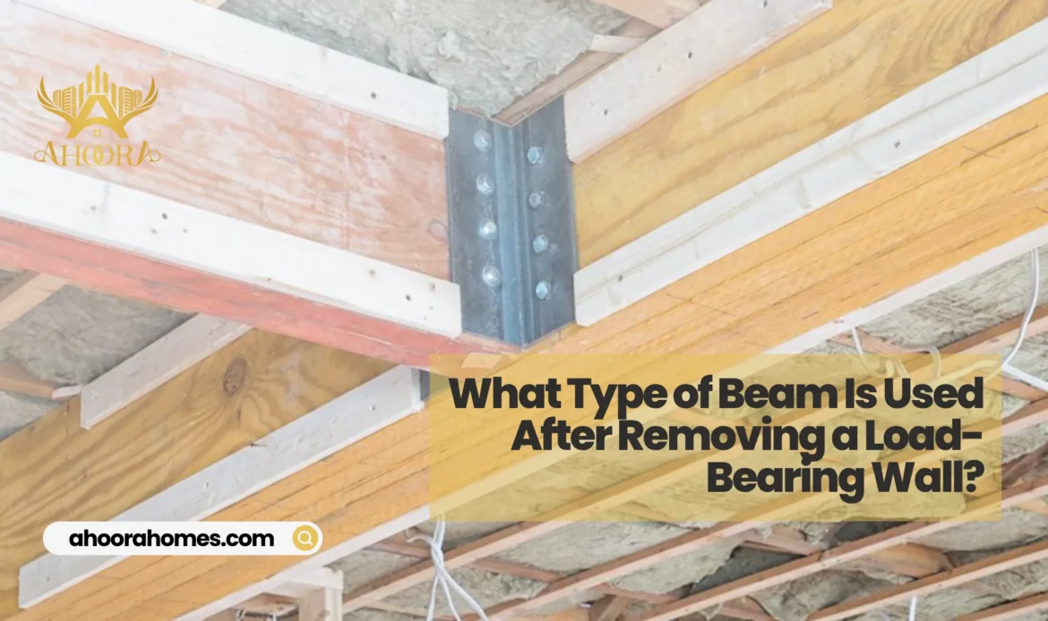 steel support beam installed after load-bearing wall removal during a Toronto home renovation
