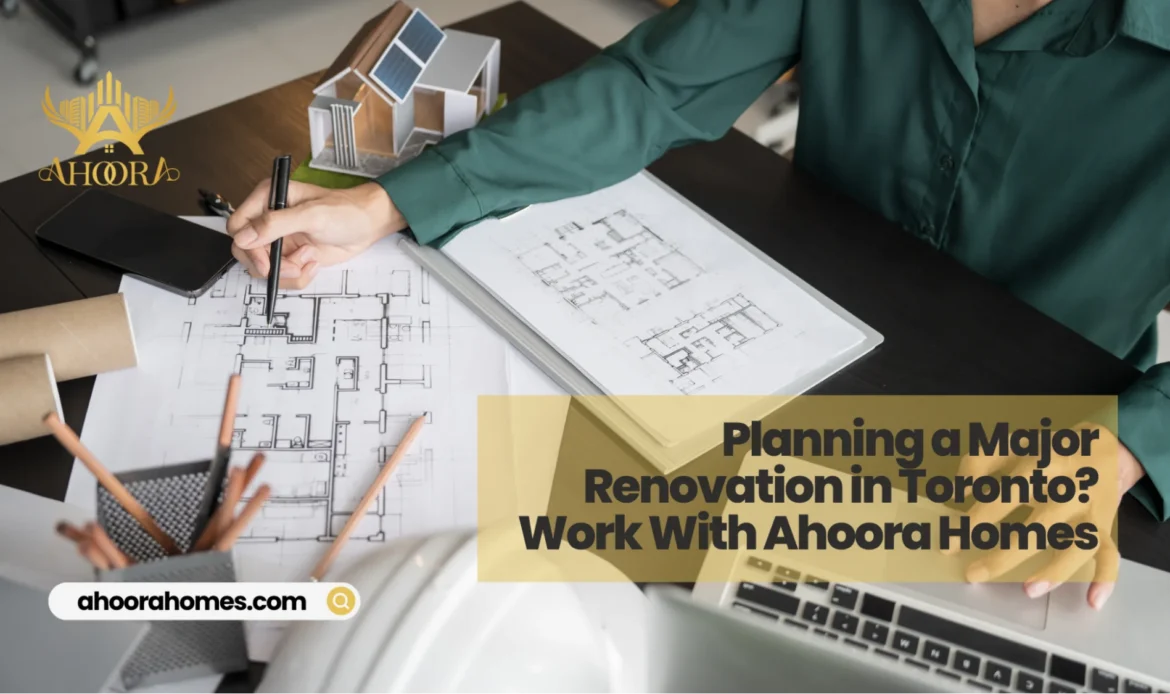 major home renovation project in Toronto showing kitchen and living space upgrade