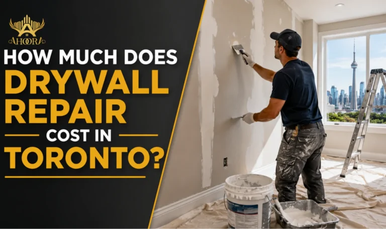 Average drywall repair cost in Toronto based on wall damage, repair size, and labor requirements