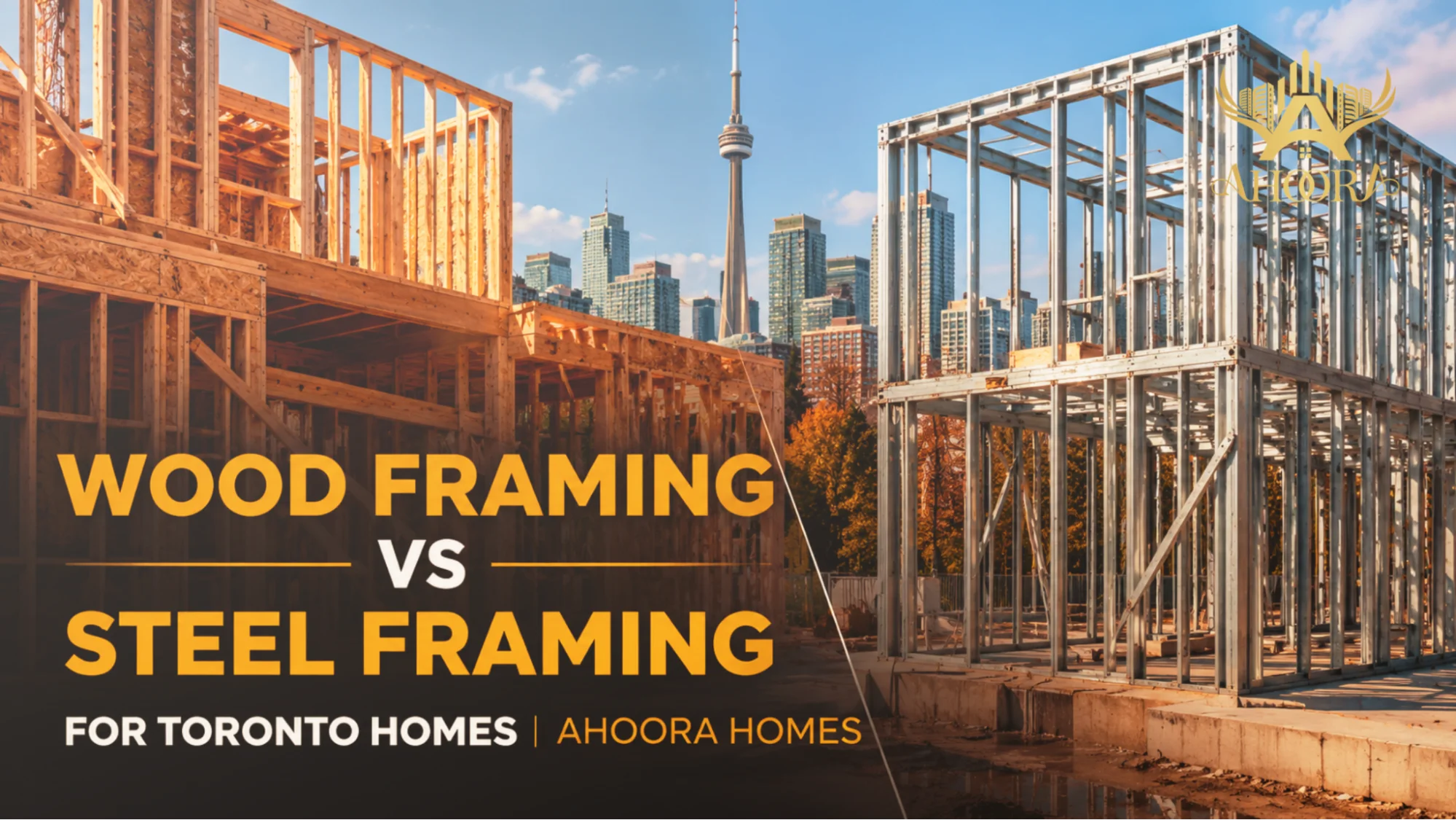 Comparison of wood framing vs steel framing for residential homes in Toronto by Ahoora Homes